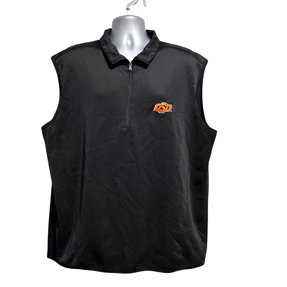 Campus Specialties Oklahoma State OSU Cowboys Vest Mens XXL Black Quarter Zip